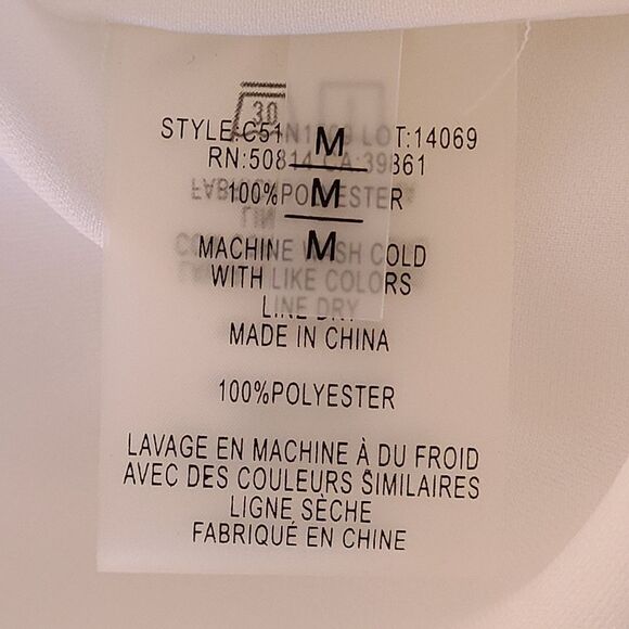 Elie Tahari Soft White Split Neckline Long Sleeve Blouse Size M - Picture 5 of 12